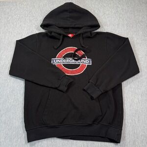 GWCC Hoodie Men 2XL Black Underground London Graphic Pullover Drawstring Hood